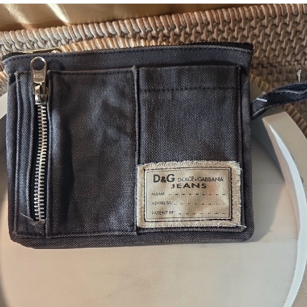 Dolce & Gabbana Dark Gray Denim pouch